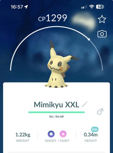 Mimikyu xxl size pokestop - size,